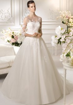 Свадебное платье L33491. С пышной юбкой, длинное со шлейфом.