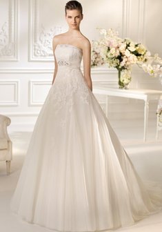 Свадебное платье L33495. А-силуэт, длинное со шлейфом.