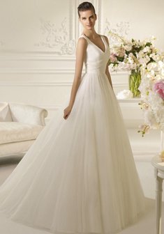 Свадебное платье L33497. С пышной юбкой, длинное со шлейфом.