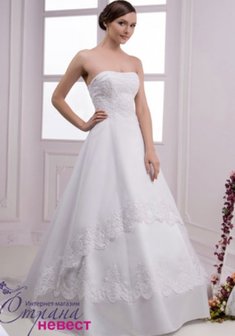 Свадебное платье С33590. А-силуэт, длинное без шлейфа.