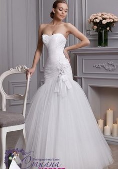 Свадебное платье С33601. Силуэт Русалка (Рыбка), длинное без шлейфа.